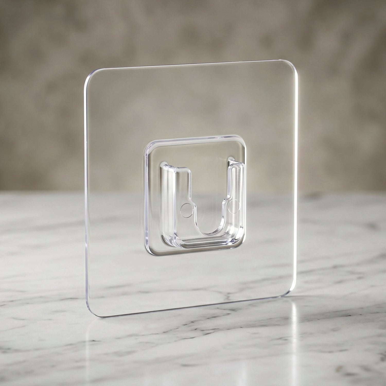 Installation guide for damage-free peel-and-stick wall hook.