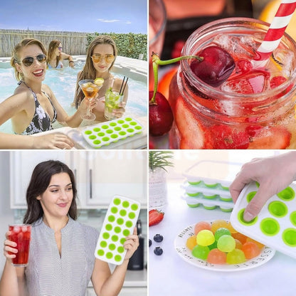 Hand holding the versatile plastic ice cube tray, ideal for kitchen and home use.