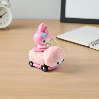 Soft silicone strap holding cartoon doll keychain accessory