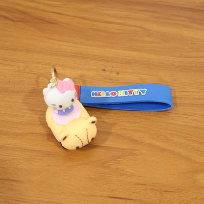 Fun and lightweight silicone keychain featuring cartoon cat