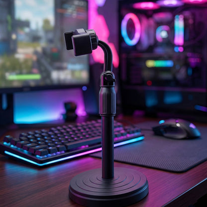 360-degree adjustable mobile phone holder on desk