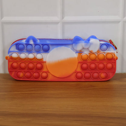 Stress relief silicone pop it pencil pouch for children