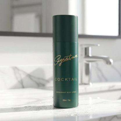 Signature cocktail deodorant body spray 200 ml bottle with masculine fragrance