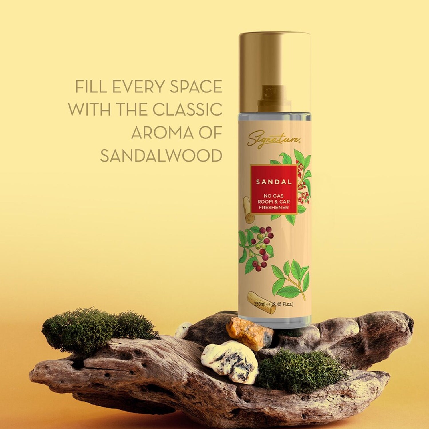 Sandalwood deodorizer spray bottle for spaces