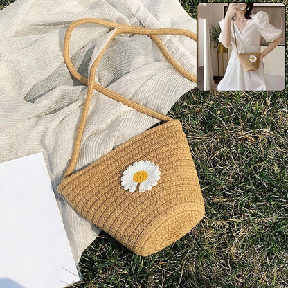 Eco-friendly floral jute crossbody sling bag for women