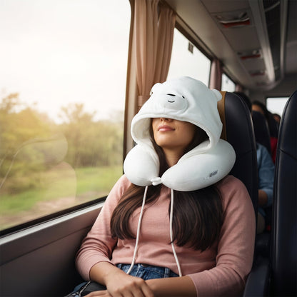 Neck pillow hood cap detail