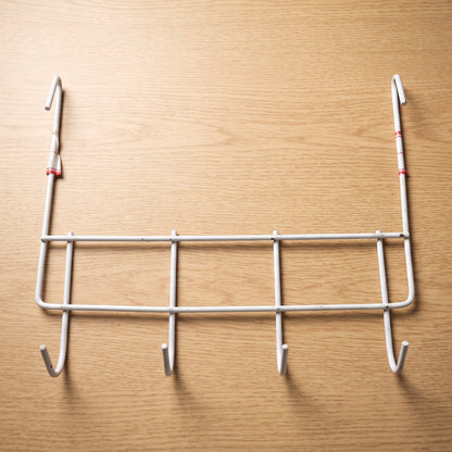 Over the Door Metal Hook Rack – Space Saving 4 Hook Organizer