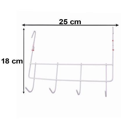 Over the Door Metal Hook Rack – Space Saving 4 Hook Organizer