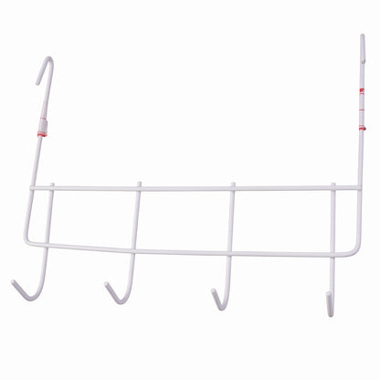 Over the Door Metal Hook Rack – Space Saving 4 Hook Organizer