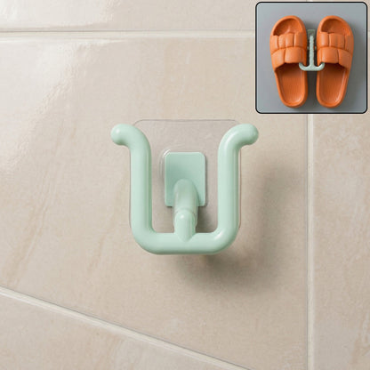 Wall-mounted slipper holder rack installed for home organization