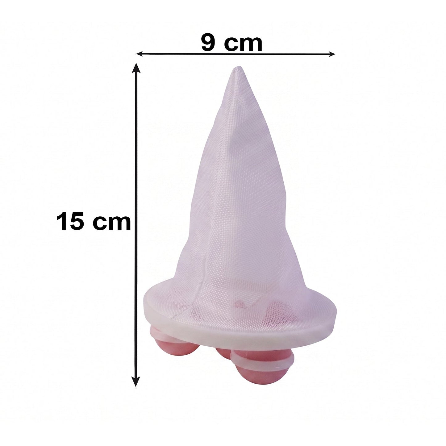 Laundry lint removal accessory in white and pink for washing machines