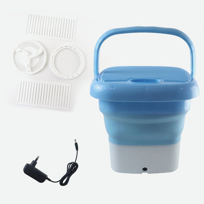 Close-up of the Mini Portable Washing Machine control panel and lid, highlighting touch buttons.