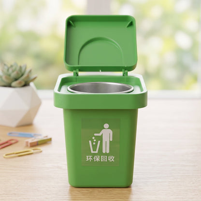 Mini Dustbin Shape Ashtray, Wall-Mounted and Tabletop Ashtray with Flip Lid (1 Pc)