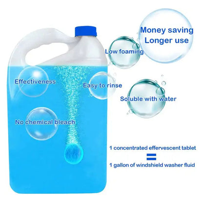 Car glass cleaned using high-foam wiper detergent powder