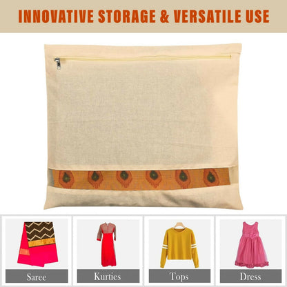 Reusable fabric zipper pouch suitable for storing small clothing items