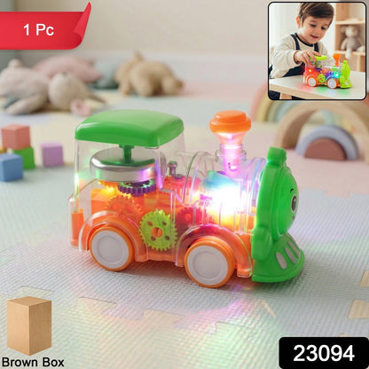 Musical light-up train toy with colorful LED effects