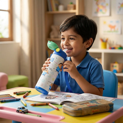 Colorful cartoon printed children’s water bottle for daily use