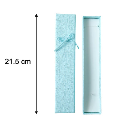 Size comparison of long jewelry gift box for understanding dimensions