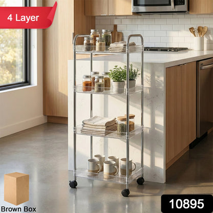 Multipurpose organizer cart with open basket shelves and wheels